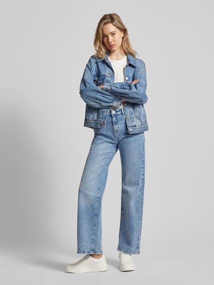 NOISY MAY® Wide Leg Jeans aus Baumwoll-Mix Modell 'YOLANDA' Jeansblau 1