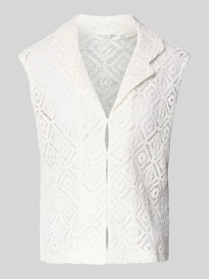 Christian Berg Woman Relaxed fit gehaakt gilet met ajourpatroon Offwhite - 2