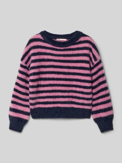 ONLY Regular Fit Strickpullover mit Allover-Muster Modell 'NEWPIUMO' Marine 1