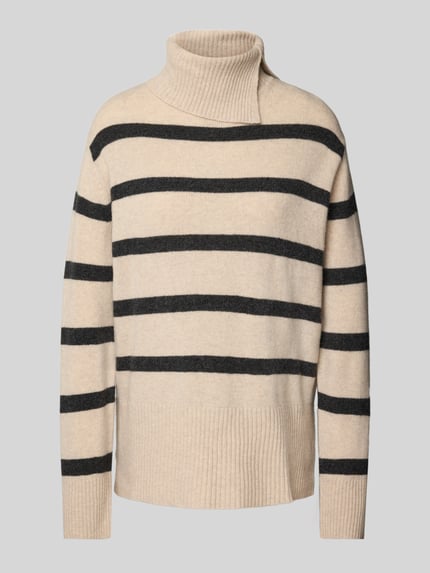 Christian Berg Woman Regular Fit Strickpullover aus reiner Wolle Beige Melange 2