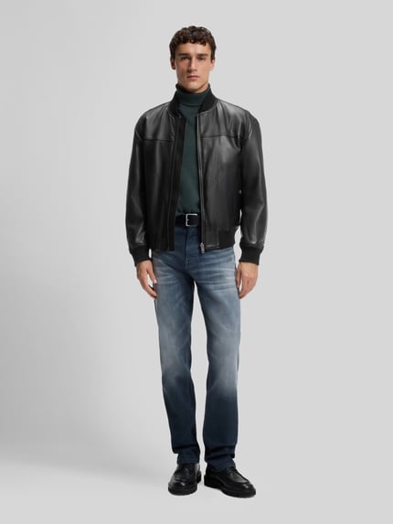 BOSS Orange Regular Fit Lederjacke aus echtem Lammleder Modell 'Jokans' Black 1