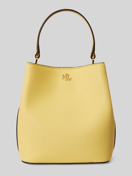 Lauren Ralph Lauren Henkeltasche aus reinem Leder GELB 2