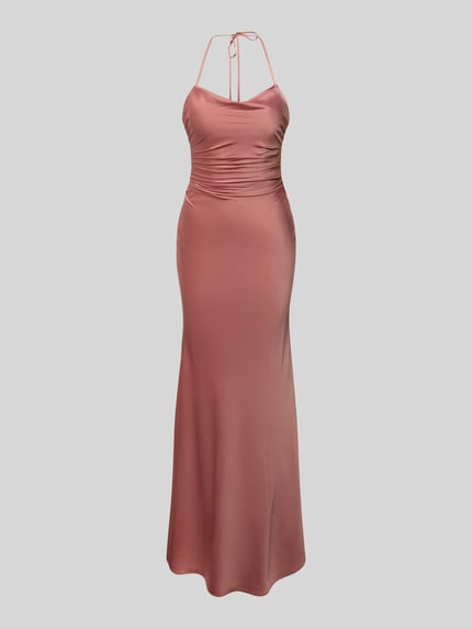 LUXUAR FASHION Abendkleid mit Raffungen und rückseitigem Reißverschluss Altrosa 2