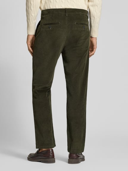 Selected Regular fit broek met bandplooi Olijfgroen - 5