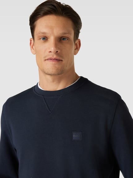 BOSS Orange Sweatshirt mit Label-Detail Modell 'Westart' Marine 3