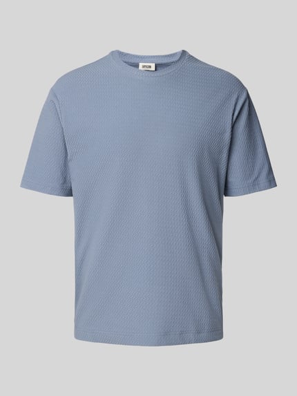 DRYKORN T-Shirt mit geripptem Rundhalsausschnitt Modell 'GILBERD' Blau 2