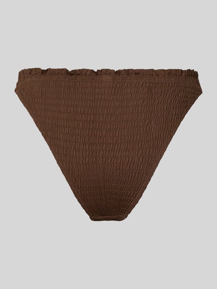 Produktfoto, brauner Bikini-Slip mit Strukturmuster, Wellensaum, Regular-Fit, Material-Mix mit Stretch-Anteil, Modell 'SKIN LOBSTER' von Neo Noir