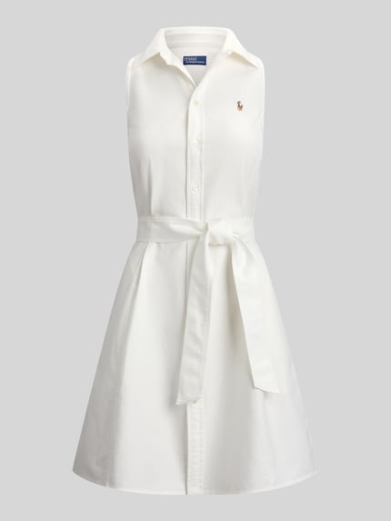 Polo Ralph Lauren Regular Fit Polokleid aus reiner Baumwolle Weiss 2