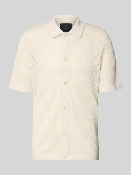 JACK & JONES Premium Regular Fit Freizeithemd in Strick-Optik Modell 'Owen' Beige 2