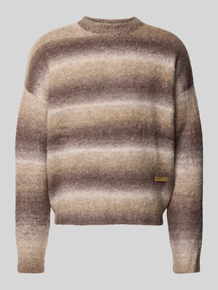 Gebreide pullover met labeldetail, model 'Gradient' Shop The Look MANNEQUINE