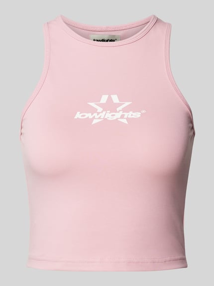 Low Lights Studios Korte top met labelprint, model 'SUPERSTAR' Roze - 2