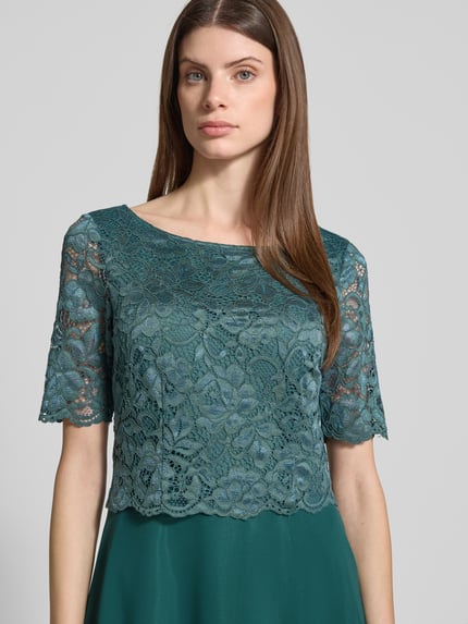 Vera Mont Knielanges Cocktailkleid mit Spitze Smaragd 3