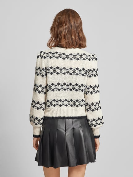 PIECES Regular Fit Strickpullover mit Baumwolle Modell 'RADINE' Ecru 5