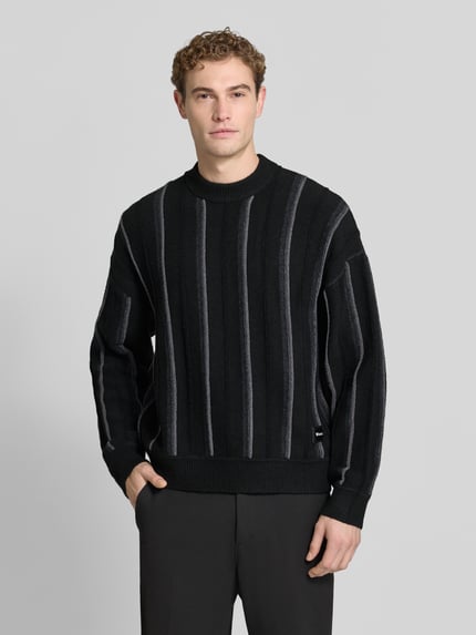 COLUCCI Pullover mit Strukturstrick-Optik Black 4
