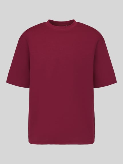 Selected Loose Fit T-Shirt mit Rundhalsausschnitt Modell 'OSCAR' Bordeaux 2