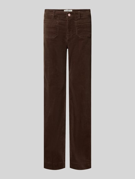 Produktfoto, Cordhose mit aufgesetzten Leistentaschen von Christian Berg Woman in Braun, Wide Fit aus Baumwoll-Mix mit Stretch-Anteil.
