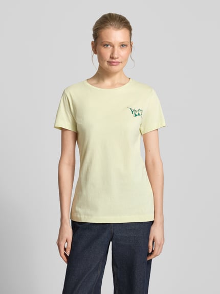BOSS Orange regular fit T-shirt van puur katoen model 'C-Elove_4' Lichtgroen - 4