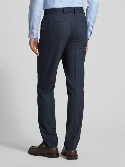 BOSS Slim fit pantalon met scheerwol Model 'P-GENIUS' Marineblauw - 5