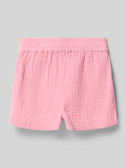 Produktfoto, Regular Fit Bermudas aus reiner Baumwolle Modell 'THYRA' von Only, Optik: Unifarben, Passform: Regular-Fit, Bundabschluss: elastisch, seitliche Eingrifftaschen, Material: reine Baumwolle, Farbe: Hellrosa, strukturierte Oberfläche