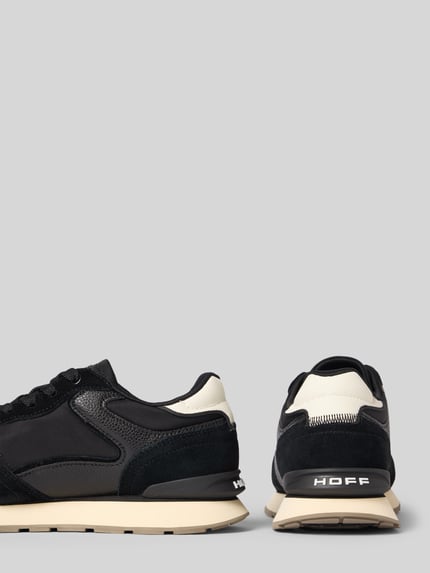 Produktfoto, sneakersy z mieszanki skóry z detalem z logo, Model 'City' od HOFF, czarne, zaokrąglony krój, wysokość obcasa 2 cm, wysokość cholewki 9 cm, szerokość w rozmiarze 40: 8 cm