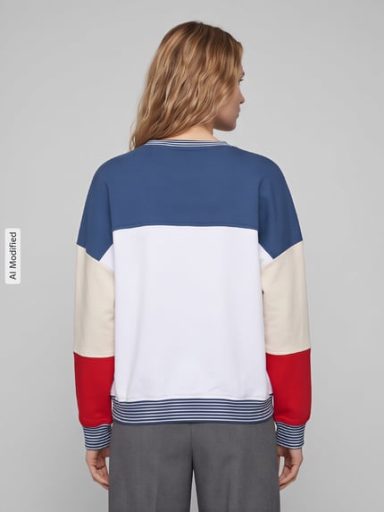 s.Oliver RED LABEL Relaxed Fit Sweatshirt aus Baumwoll-Mix - s.Oliver x Heidi Klum Blau 5