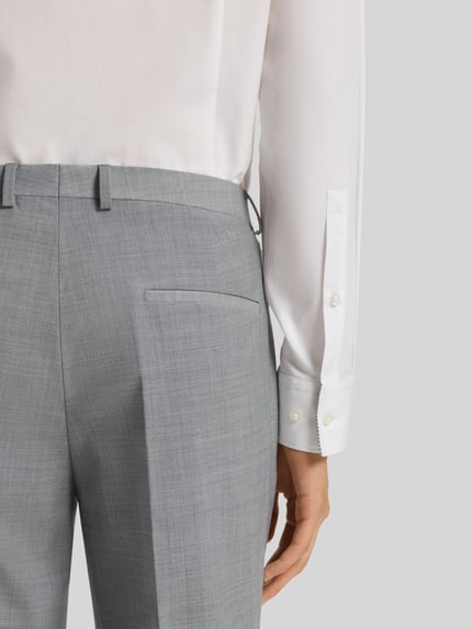 HUGO Slim Fit Anzughose aus Woll-Mix Modell 'HESTEN' Silber 3