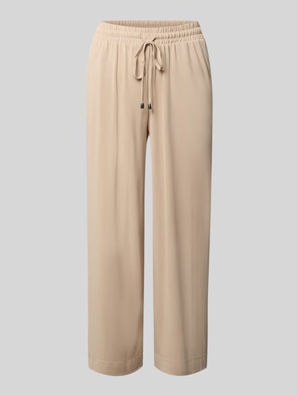 Productfoto, Straight Fit Stoffhose in verkürzter Passform van Christian Berg Woman, beige, modalmix, elastische band met tunnelkoord, dames, bandwijdte maat s 33 cm, binnenbeenlengte maat s 66 cm