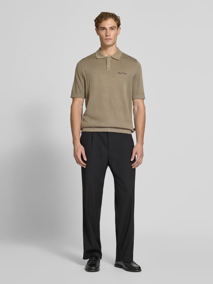 Marc O'Polo Regular Fit Poloshirt aus reiner Baumwolle - Marc O'Polo × DFB Travel Collection Taupe 1