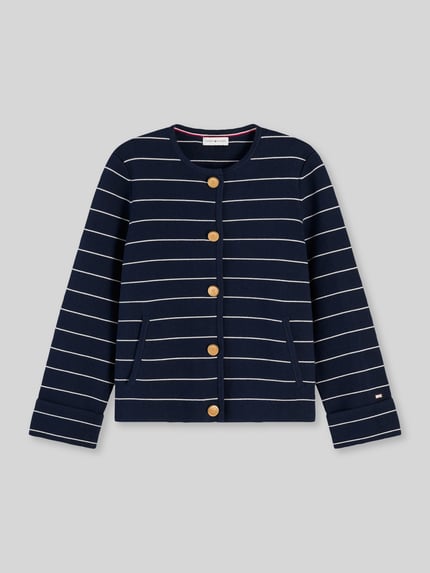 Tommy Hilfiger Boxy Fit Strickjacke aus reiner Baumwolle Marine 2