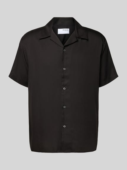 Selected Koszula casualowa o kroju relaxed fit z lyocellu Czarny 2