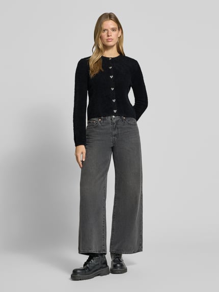 ONLY Strickjacke mit herzförmigen Knöpfen Black 1