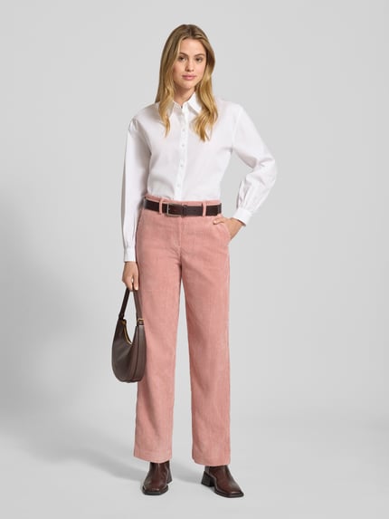 Christian Berg Woman Straight Leg Cordhose mit Strukturmuster Altrosa 1