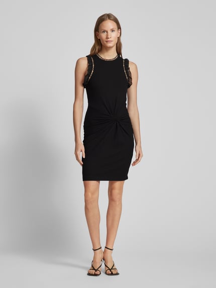 GUESS Knielange jurk met volants, model 'OLGA' Zwart - 1