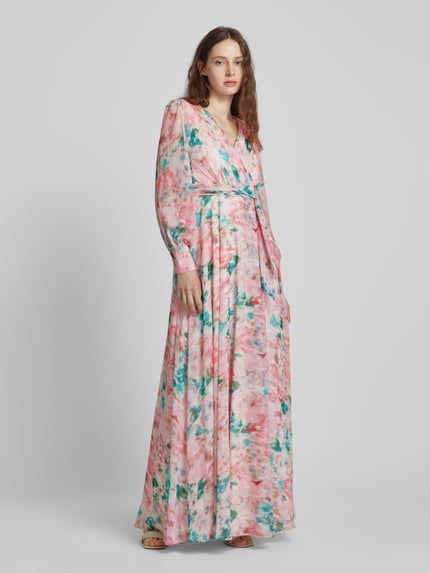 Jake*s Cocktail Abendkleid mit V-Ausschnitt Rose 1