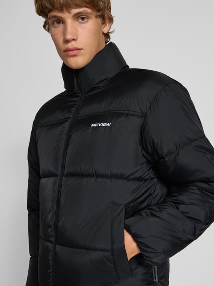 REVIEW Steppjacke mit Label-Print Black 3