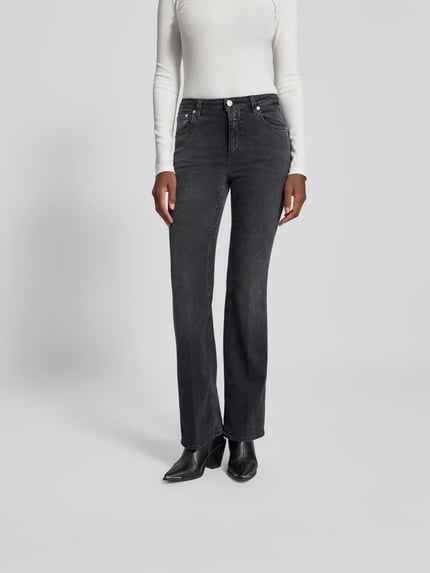 Closed Flared Fit Jeans im 5-Pocket-Design Dunkelgrau 4