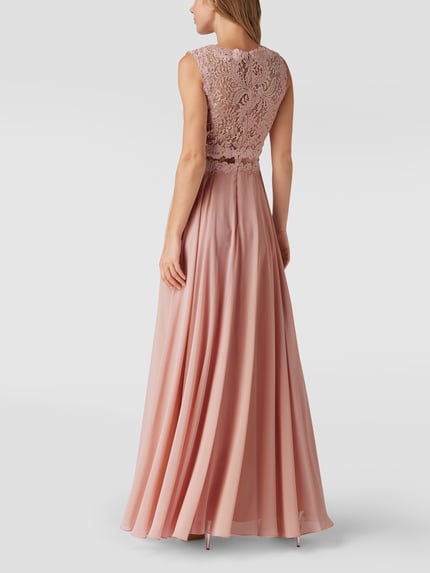 Mascara Abendkleid mit floralen Stickereien Altrosa 5