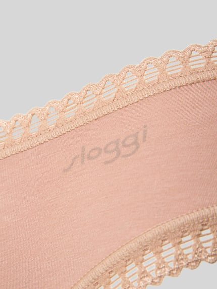 Sloggi Figi z obszyciem z koronki w zestawie 3 szt. model ‘GO’ Beżowy 2