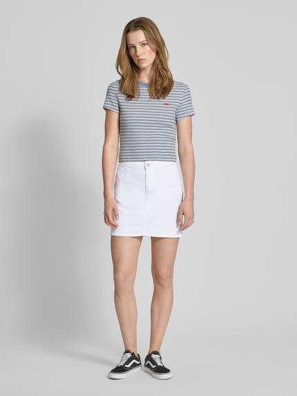Calvin Klein Jeans Jeansrock mit Knopfverschluss Weiss 1