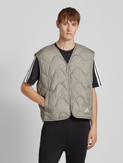 adidas Sportswear Steppweste mit Logo-Patch Modell 'NUGANIC' Taupe 4