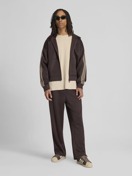 adidas Originals Loose Fit Sweathose aus Baumwoll-Mix mit Logo-Stitching Dunkelbraun 1