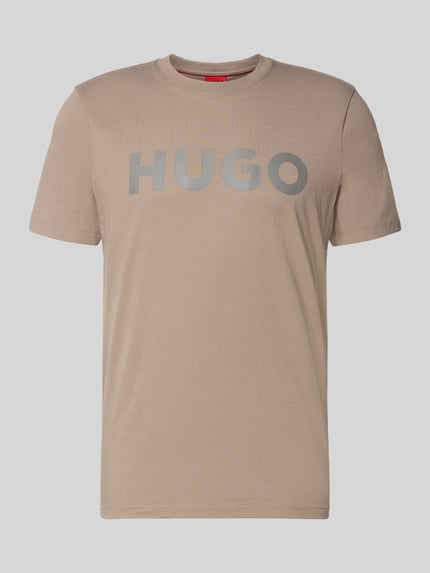 Produktfoto, Relaxed Fit T-Shirt aus reiner Baumwolle Modell 'DULIVIO' von HUGO, efekt: jednolity kolor, krój relaxed fit, z napisem z logo, okrągły dekolt, rękaw: krótki rękaw, wykończenie materiału: dżersej, materiał: bawełna