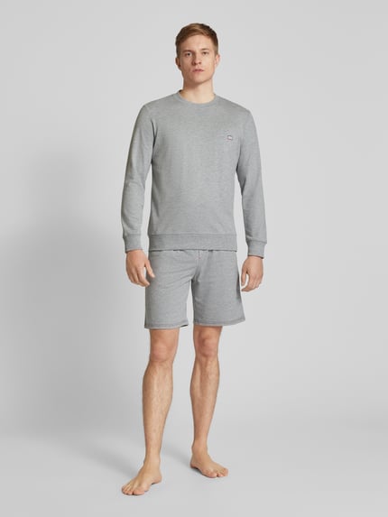 HOM Sweatshirt mit Label-Stitching Mittelgrau Melange 1