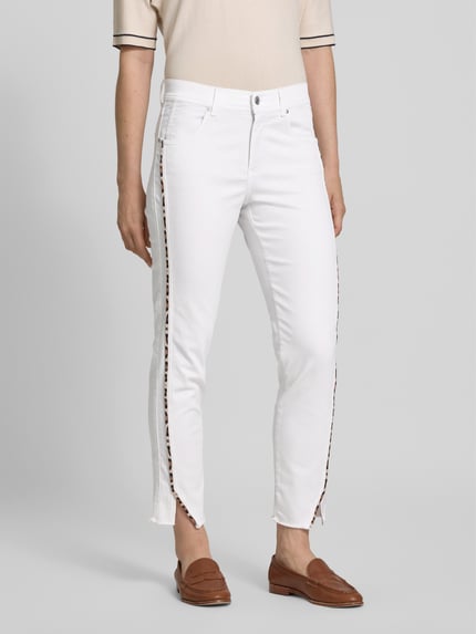 ANGELS Slim Fit Hose mit Kontrastpaspeln Modell 'Ornella' Weiss 4
