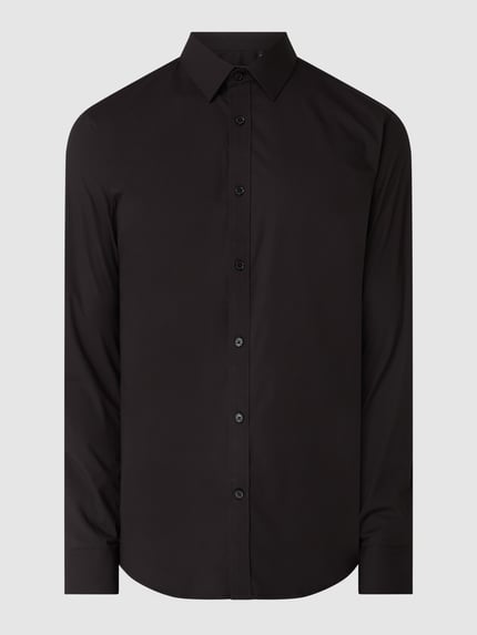 Matinique Slim Fit Business-Hemd mit Stretch-Anteil Modell 'Robo' Black 1