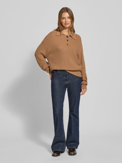 Essentiel Antwerp Loose Fit Strickpullover aus Woll-Mix Modell 'IMETAL' Beige 1