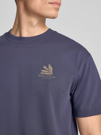 Marc O'Polo T-shirt o kroju relaxed fit z czystej bawełny Ciemnoniebieski 3