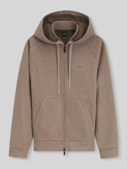 BOSS Green Regular fit sweatjack met capuchon model 'SW_Transit' Middenbruin - 2