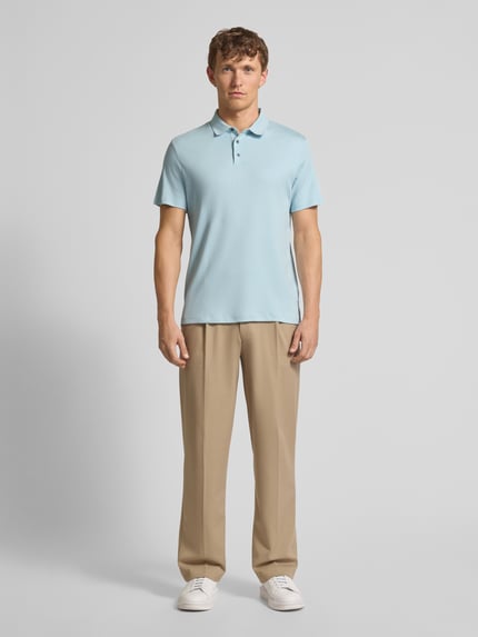 CK Calvin Klein Relaxed Fit Poloshirt mit Logo-Stitching Modell 'SUPIMA' Hellblau 1