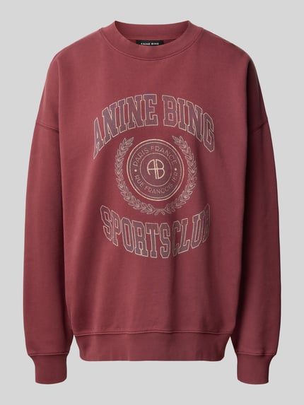 Anine Bing Sweatshirt mit Logo-Frontprint Modell 'MILES' Rot 2